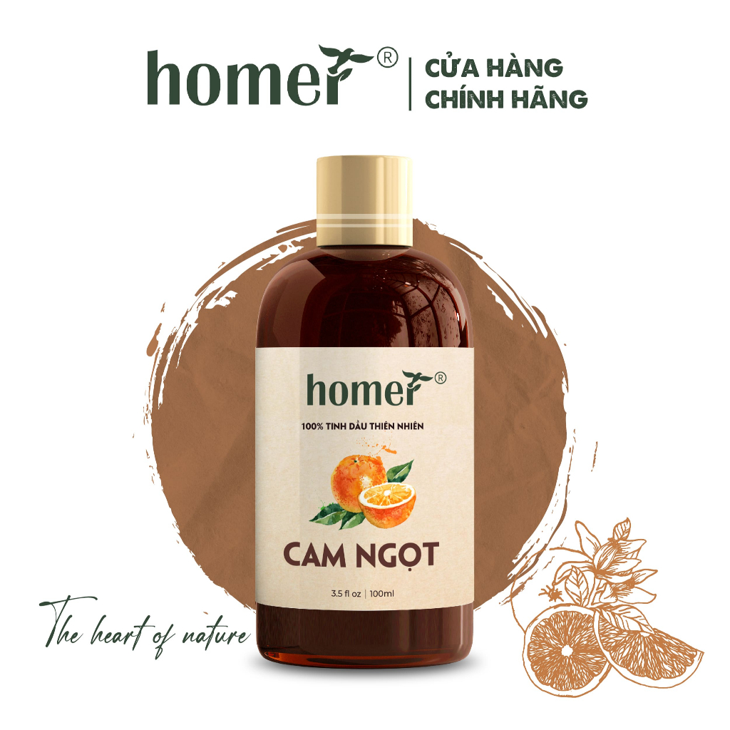Tinh dầu Cam Ngọt Mỹ Homer - Orange Essential Oil - đạt chuẩn chất lượng kiểm định