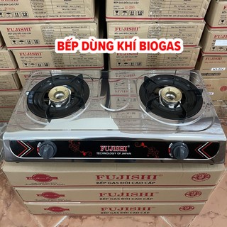 Bếp dùng khí biogas fujishi fjbg8_alo_plus - chén đồng - khung inox - tiết kiệm gas - bảo hành 2 năm chính hãng