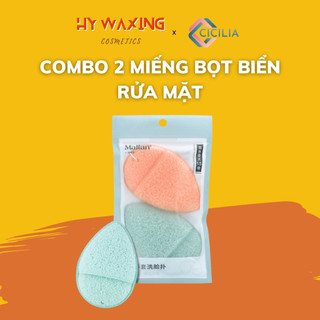 Set 2 Miếng Bọt Biển Rửa Mặt CICILIA CI-074 – 100% Sợi Thực Vật, Tự Nhiên, Làm Sạch Dịu Nhẹ