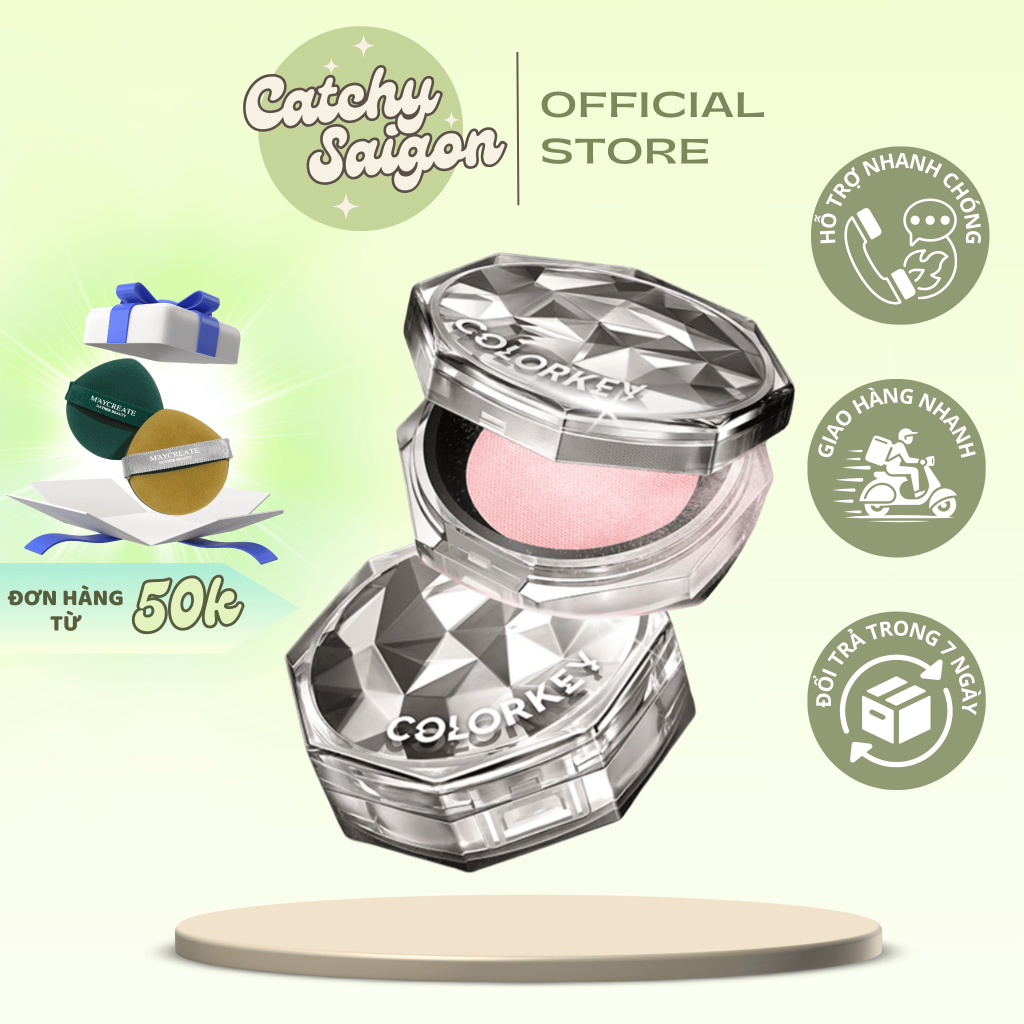 [COLORKEY] Phấn Phủ Bột Colorkey Vỏ Bạc Kiềm Dầu Lâu Trôi Lasting Naturally 8g