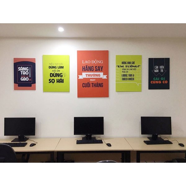 Bộ 5 tranh văn phòng tranh slogan trang trí văn phòng Carehouse