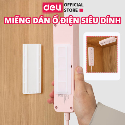Miếng Dán Tường Treo Ổ Điện Siêu Chắc Deli, Dán Ổ Điện Trang Trí Đa Năng Giúp Tiết Kiệm Không Gian