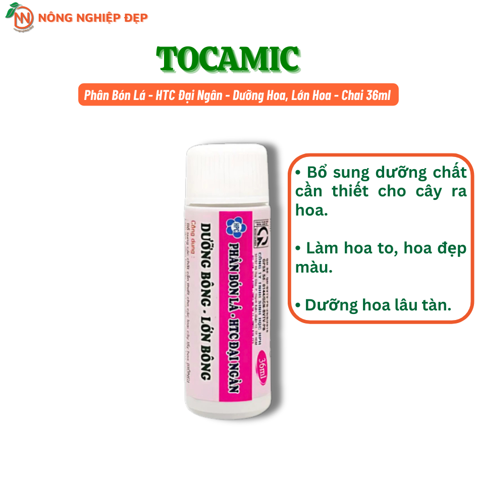 Phân bón lá TOCAMIC Chai 36ml dưỡng hoa, lớn hoa