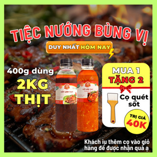 Combo Tiệc Nướng BBQ & Muối Ớt chỉ từ 5 phút - Sốt Ướp Thịt Nướng BBQ 400g, Sốt Ướp Thịt Nướng Muối Ớt 400g