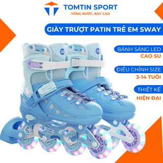 Giày patin trẻ em có đèn chính hãng SWAY T1 cao cấp - Bánh cao su trượt mượt, tặng kèm bảo hộ chân tay - TOMTIN SPORT