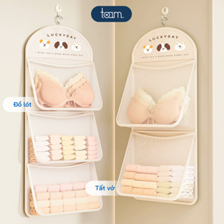Túi Lưới Đựng Đồ Lót Tất Vớ Treo Tủ Quần Áo, Giỏ Lưới Treo Đồ Cá Nhân Đa Năng 1-2-3 Ngăn Gọn Gàng