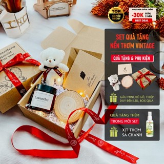 [V] Set quà tặng Nến thơm phong cách Vintage cao cấp cho nam nữ dịp lễ Sinh Nhật Giáng Sinh, 8 tháng 3, Quốc Tế Phụ Nữ