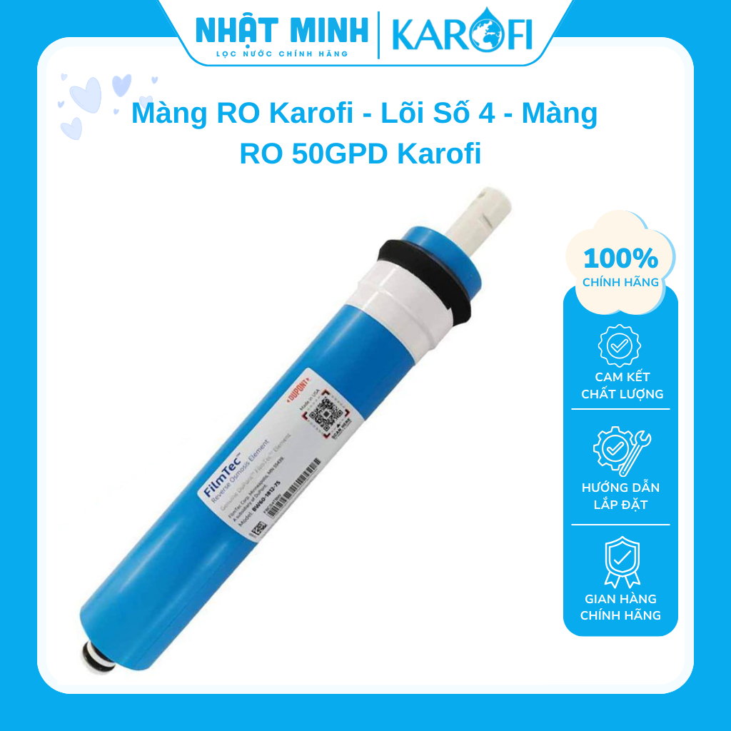 Màng RO Karofi - Lõi Số 4 - Màng RO 50GPD Karofi ( Có Tem Bảo Hành Karofi)