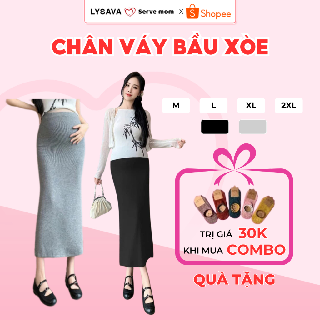 Chân Váy Bầu Dáng Suông Công Sở Body Lysava, Chân Váy Basic Co Giãn Dễ Phối Đồ Đi Làm, Đi Chơi CV1