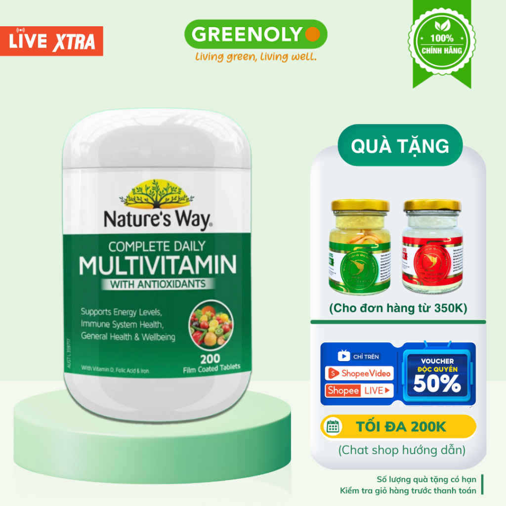 Vitamin Tổng Hợp Nature’s Way Complete Daily Multivitamin 200 Viên - Greenoly phân phối chính hãng