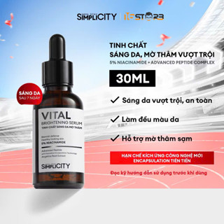 Serum sáng da mờ thâm cho nam Men Stay Simplicity Vital Facial Skin Brightening 30ml với Niacinamide 5%