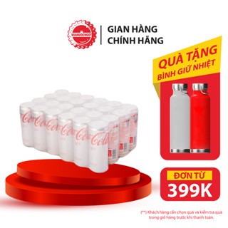 Lốc 24 Lon Nước Giải Khát Không Đường Coca-Cola Light 320ml/Lon Sale 15.4 Coca-Cola