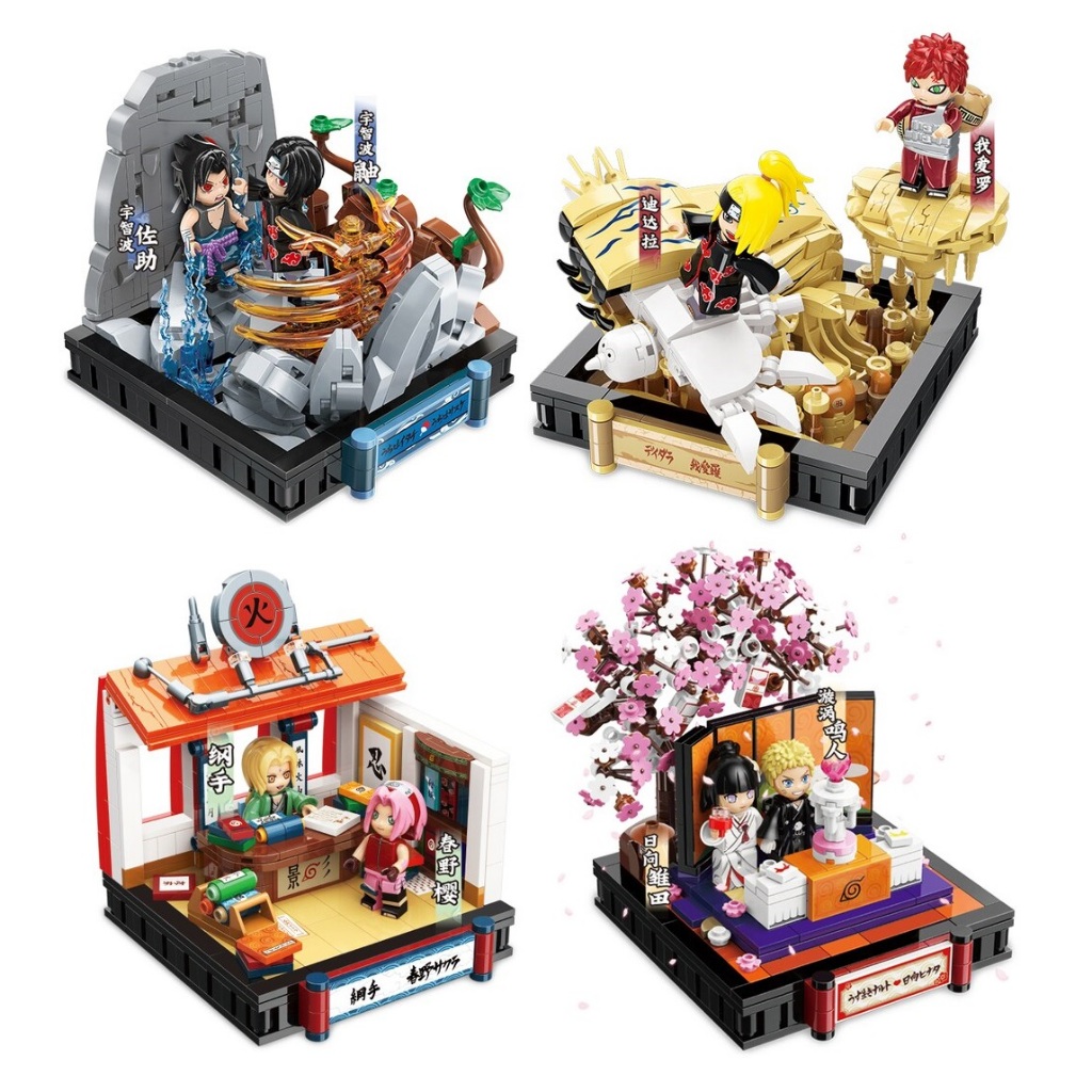 Mô Hình Lắp Ráp Naruto, Hoạt Hình Naruto và Hinata, Itachi vs Sasuke, Gaara vs Deidara