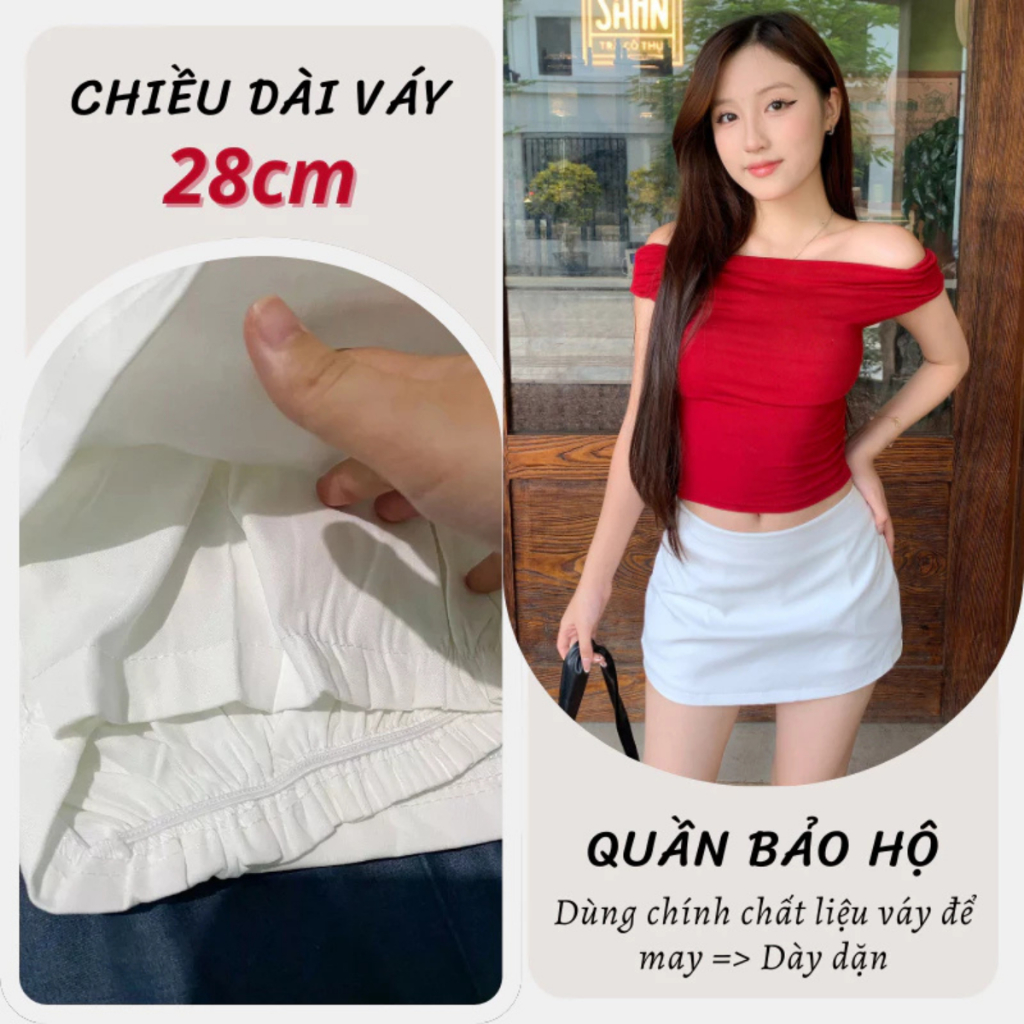 Chân váy ngắn chữ A, chân váy trơn dáng ngắn form chữ A basic | BigBuy360 - bigbuy360.vn