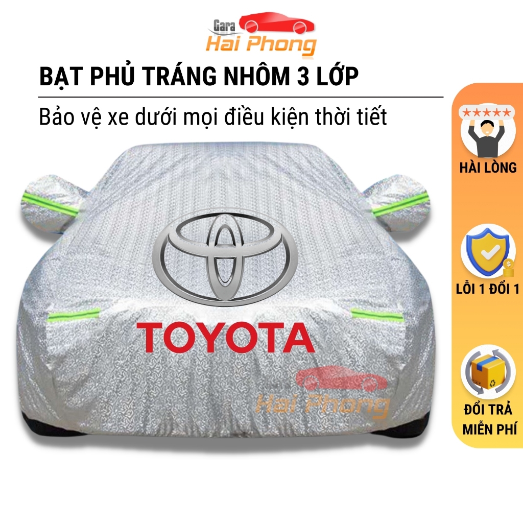 Bạt Phủ Xe Ô Tô Toyota (Vios, Altis, Camry,...) 3 Lớp Cao Cấp