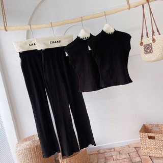 SET ÁO BODY QUẦN ỐNG LOE ĐEN