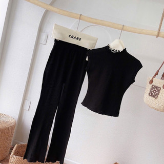 SET ÁO BODY QUẦN ỐNG LOE ĐEN