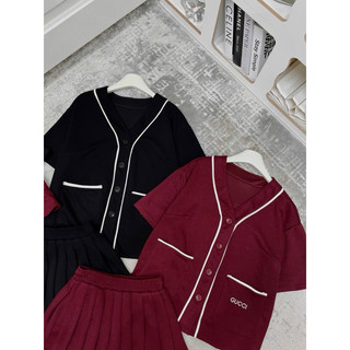 Set bộ chất tơ thô thêu viền hoa xinh mát