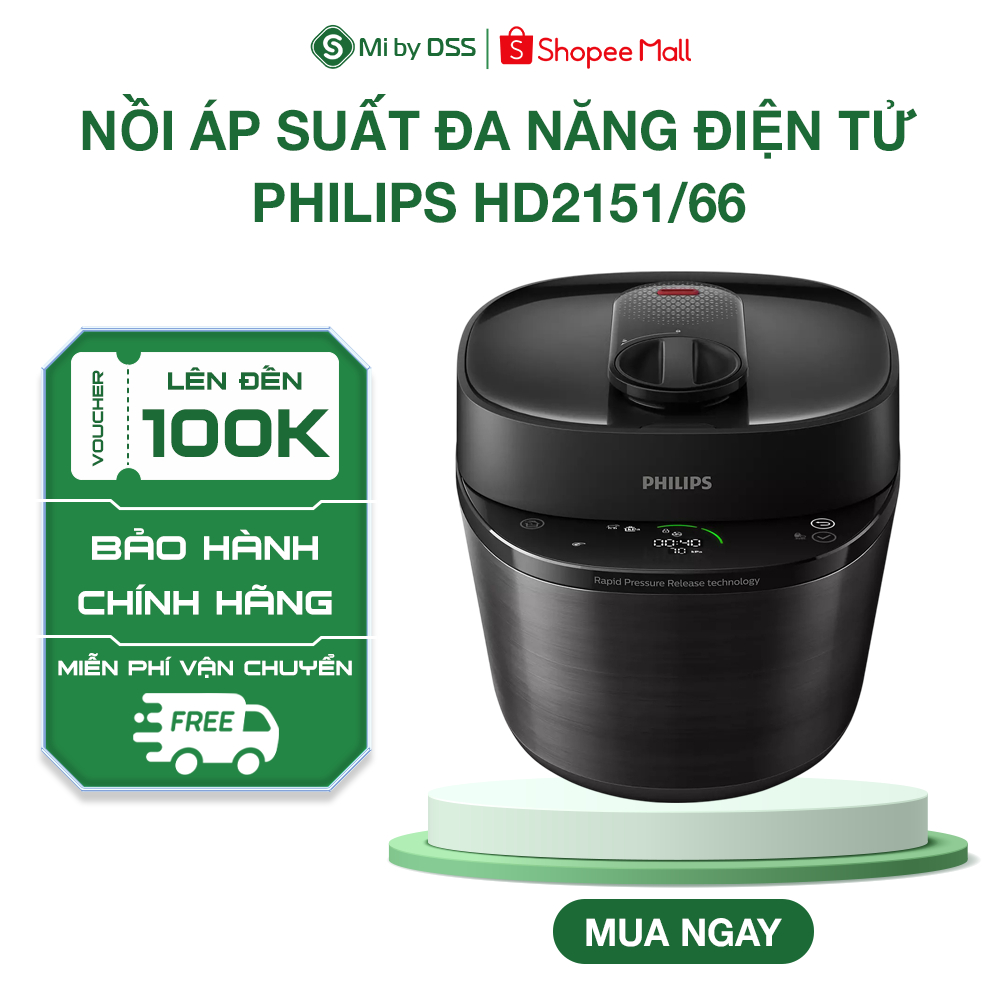 Nồi áp suất đa năng điện tử Philips HD2151 /66 nấu ngon trong 30 phút - Hàng Chính Hãng