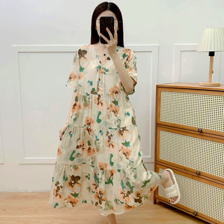 (From rộng-cúc mở) Đầm mặc nhà, đầm bầu lanh lụa bigsize siêu thoáng mát NTC1