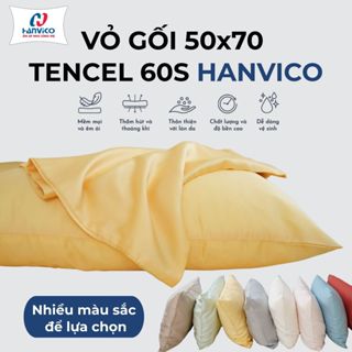 Vỏ gối Lụa Tencel 60s trơn màu 50x70cm HANVICO, áo gối 100% Tencel 60s cao cấp
