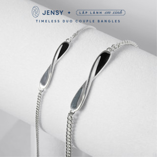 Lắc Tay Đôi Bạc S925 Cao Cấp JENSY "Timeless Duo" LTDJ5, Vòng Tay Cặp Đôi Bạc Nam Nữ Tình Yêu