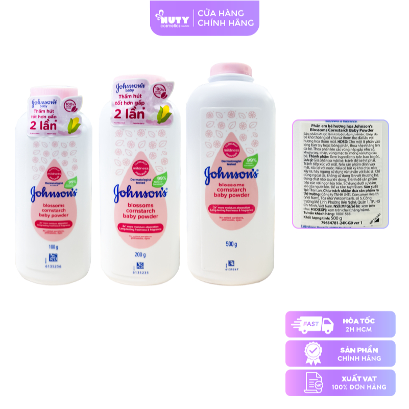 Phấn Rôm Thơm Hương Hoa Johnson Baby Power  100g 200g 500g  