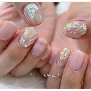 Khay phụ kiện bạc(ngao ,sò, ốc ,hến,sao biển) trang trí nail