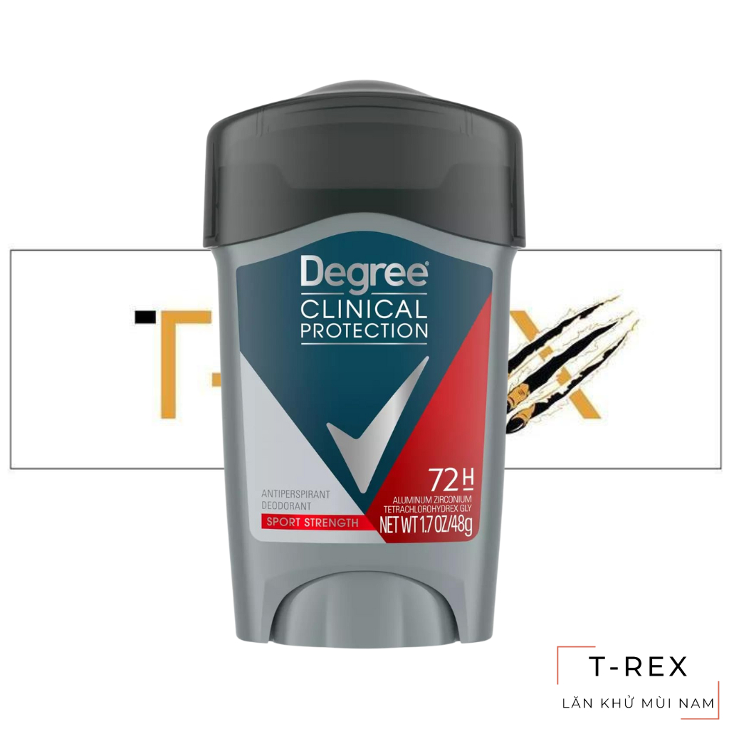 Lăn Khử Mùi Sáp Trắng Mềm Degree Clinical Protection Sport Strength Antiperspirant & Deodorant 48Gr