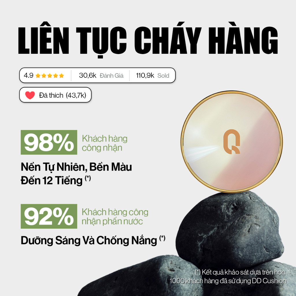 Phấn nước GLAMRR Q LONG WEAR DD CUSHION - SPF50+/PA+++ (1 lõi 13g) | BigBuy360 - bigbuy360.vn