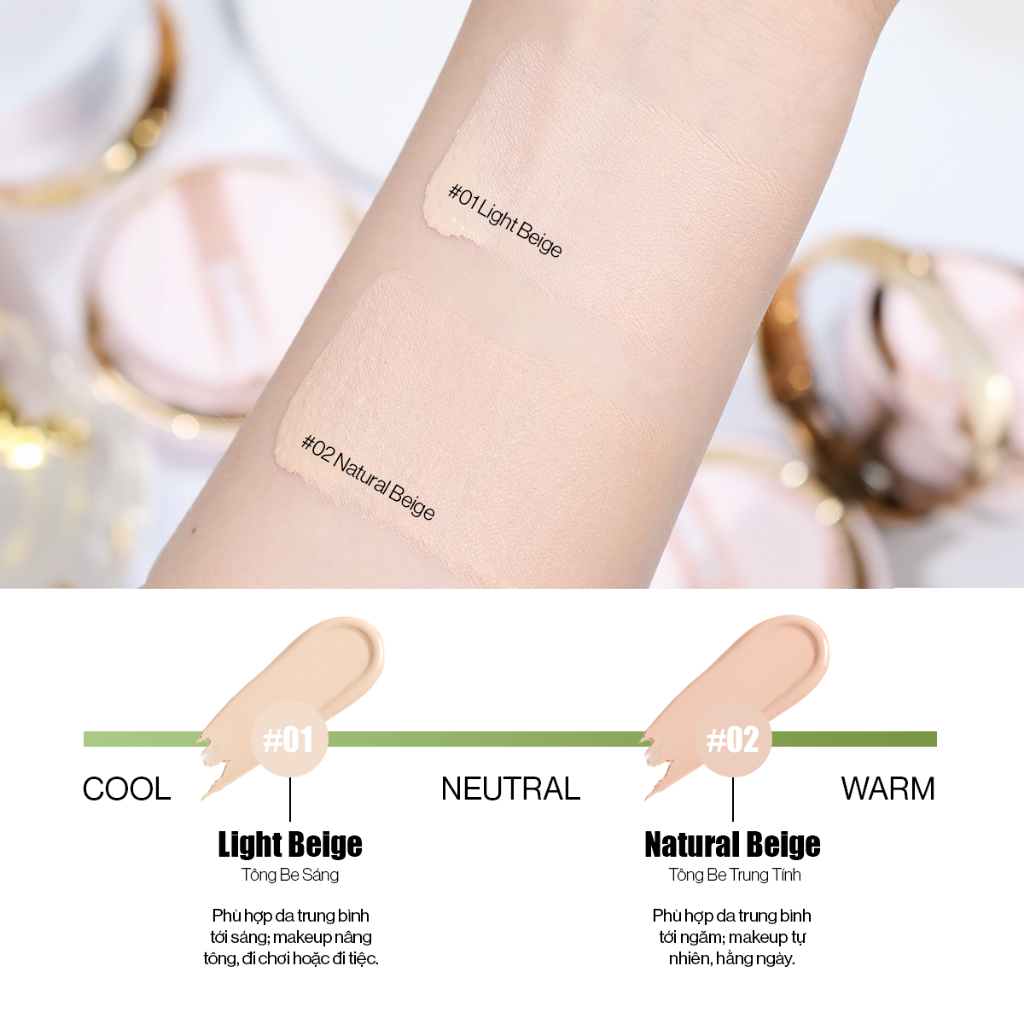 Phấn nước GLAMRR Q LONG WEAR DD CUSHION - SPF50+/PA+++ (1 lõi 13g) | BigBuy360 - bigbuy360.vn