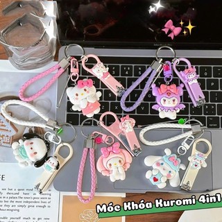 Bấm Móng Tay 4in1 Họa Tiết Kuromi, Melody Ngộ Nghĩnh - Đồ Bấm Móng Tay Kèm Lấy Ráy Tai Tiện Lợi Dễ Dàng Bỏ Túi Mang Theo