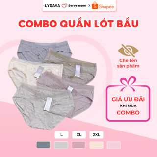 Combo Quần bà bầu cao cấp cạp chéo co dãn 4 chiều, quần chip bầu kháng khuẩn thoáng khí Lysava QL7