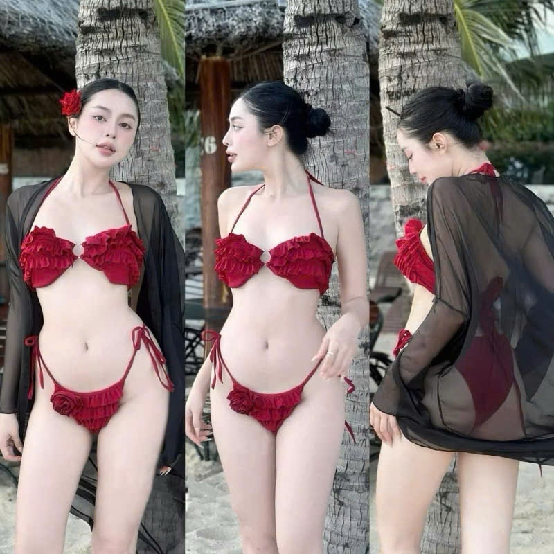 Bikini đi biển, bộ đồ  bơi 2 mảnh bèo đính hoa quyến rũ khoe trọn số đo 3 vòng Lanbishop | BigBuy360 - bigbuy360.vn