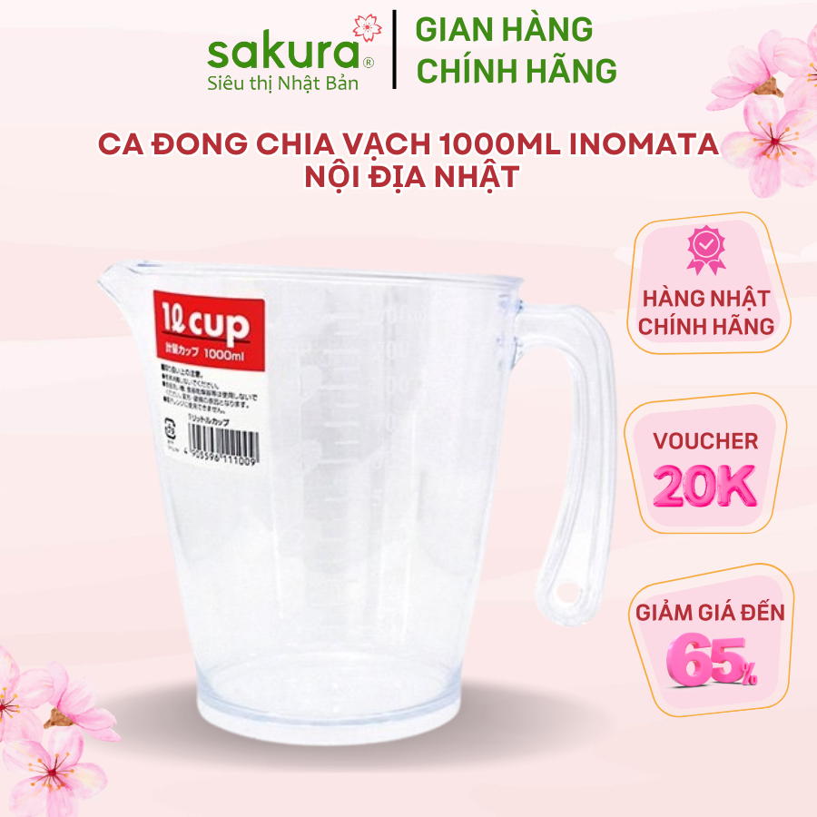 Ca đong chia vạch 1000ml Inomata nội địa Nhật
