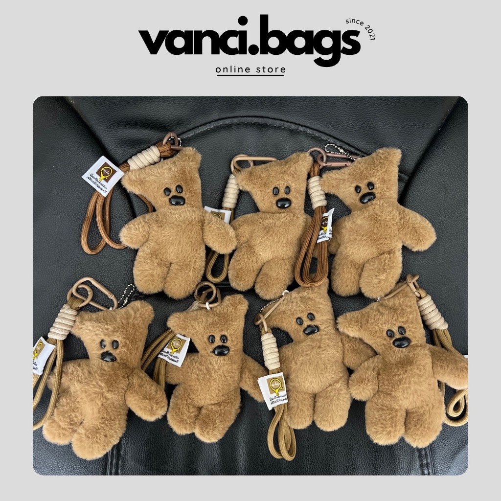 Charm túi gấu teddy, charm đeo túi hình gấu teddy - Móc khoá đeo túi xách, charm đeo túi xách (Ảnh thật shop chụp)
