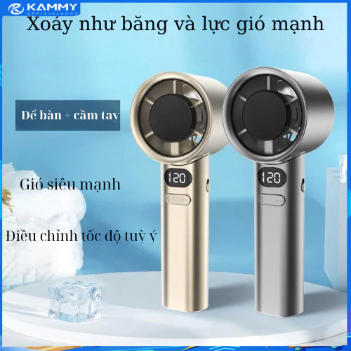 【🔥HCM】Quạt cầm tay tốc độ cao turbo 120 cấp độ gió quạt mini gió mạnh, dung lượng pin lớn có màn hìn