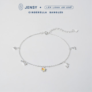 Lắc Tay Bạc Nữ S925 JENSY Gắn Charm Độc Đáo "Cinderella " LTARS3656. Vòng Tay Bạc Nữ Xinh Xắn