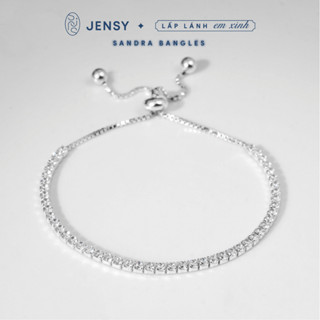 Lắc Tay Bạc Nữ CAO CẤP JENSY Dây Rút Đính Đá CZ Kiểm Định GIV "Sandra" LTTL3. Vòng Tay Bạc Nữ S925