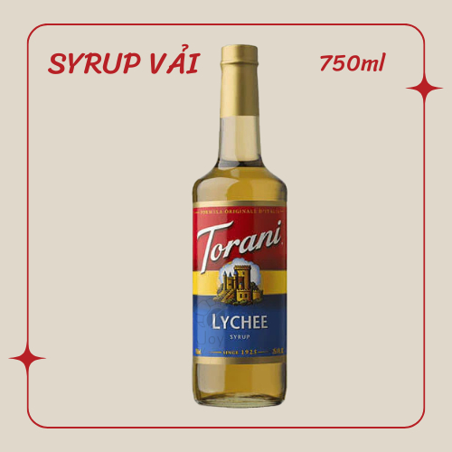 Syrup Vải Torani Lychee 750ml - Hương Vải Cao Cấp Từ Mỹ