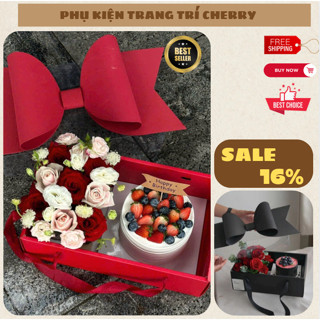 Hộp Nơ Giấy Nắp Mica Có Nơ Cao Cấp - Đựng Bánh Và Hoa,Trái Cây,Hộp Quà Trung Thu,Lễ Tết Sang Trọng⭐️HOẢ TỐC HCM⭐️