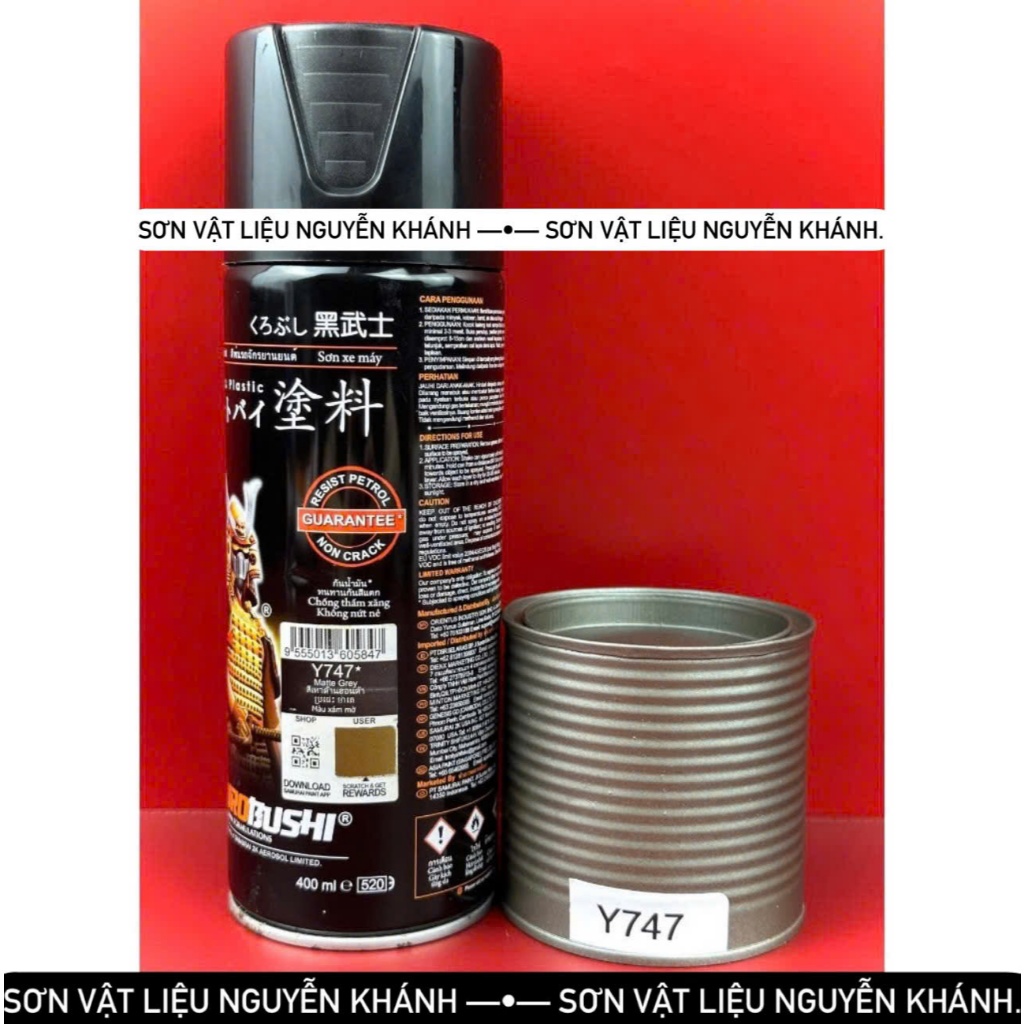 Y747-xịt samurai màu xám mờ