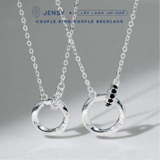 Dây Chuyền Đôi Bạc S925 Cao Cấp JENSY "Couple Ring" VCDJ1, Vòng Cổ Đôi Bạc Nam Nữ Tình Yêu