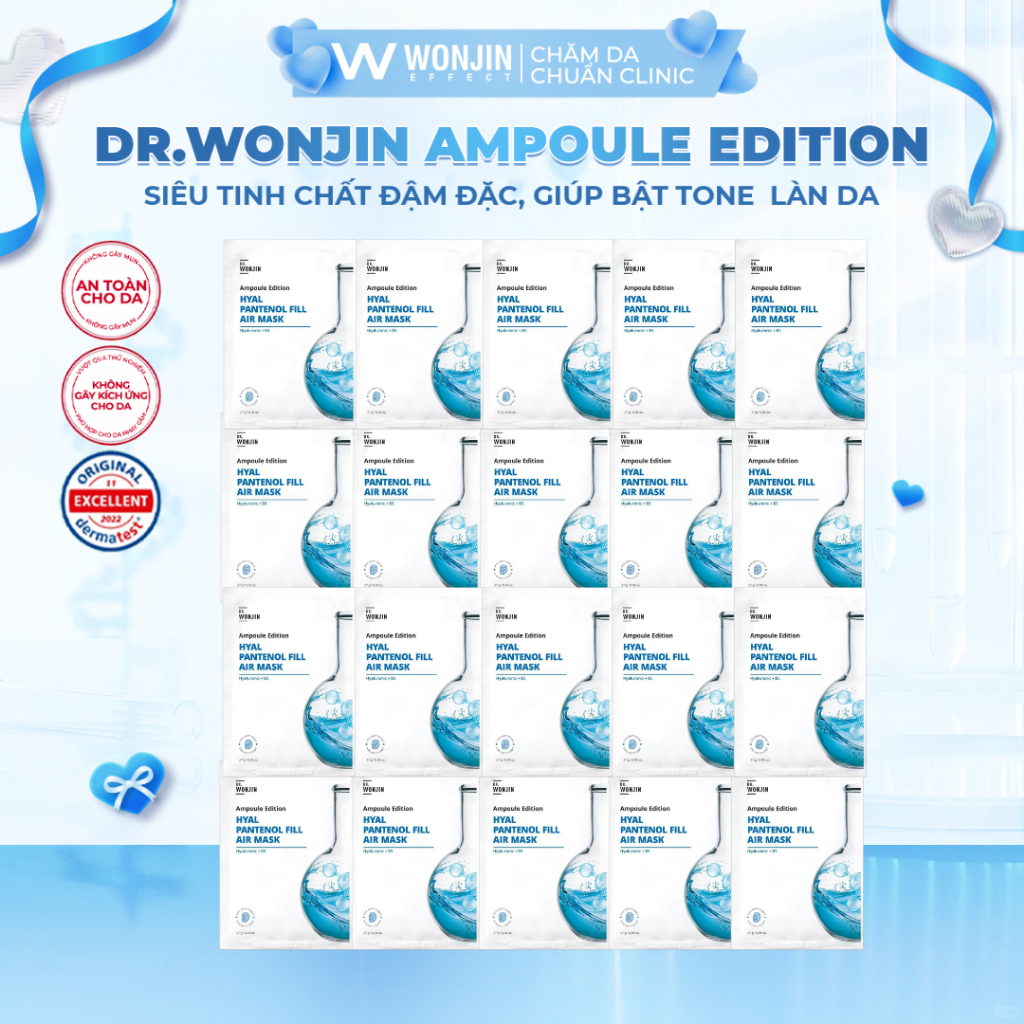 [VHL] COMBO 20 Mặt Nạ Siêu Tinh Chất Gíup Cấp Ẩm DR WonJin Hyal Panthenol Fill Air Mask 27g x20