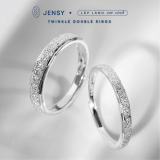 Nhẫn Đôi Bạc S925 Cao Cấp JENSY Twinkle Couple Rings NDJ5, Nhẫn Cặp Đôi Bạc Nam Nữ Tình Yêu