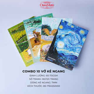 Combo 10 Vở Kẻ Ngang 80/120 Trang CLASSMATE, Vở Viết Cấp 2  Định Lượng 60-70gsm Đa Dạng Mẫu Mã Cho Học Sinh