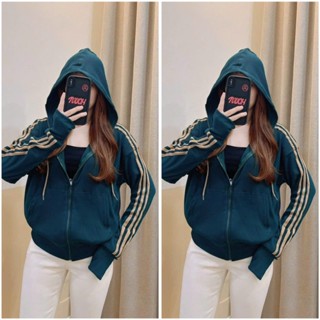  Áo khoác nữ áo khoác chống nắng form rộng nón to viền 3 sọc có bigsize chất thun gân mát mềm  Mã khoác nón 3 sọc  