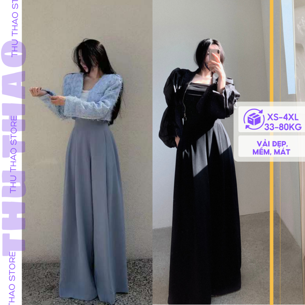 Quần ống váy siêu rộng xếp ly, quần big size kiểu mới gen eo, form đẹp, đi học, đi làm. | BigBuy360 - bigbuy360.vn