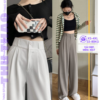 [Quần Ống Suông Rộng Lưng Cao Dáng Dài ], Quần Âu Culottes nữ Big Size Vải đẹp.