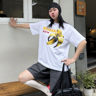 TheGlam CHÍNH HÃNG - Áo thun Trắng "CHUỐI" UNISEX Form Boxy - Áo Thun Banana - TS02-01